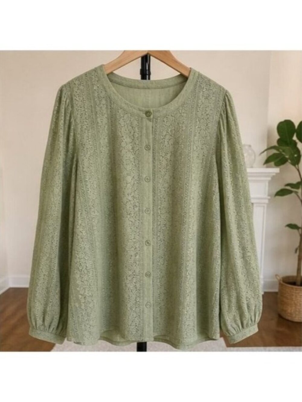 Sage Puff Sleeve Top